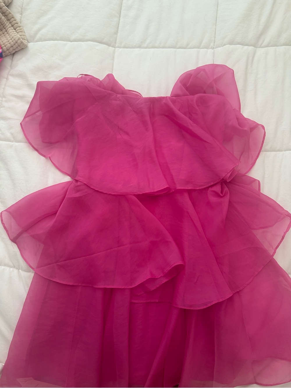 Abercrombie & Fitch Women’s Hot Pink Layered Ruffle Dress
